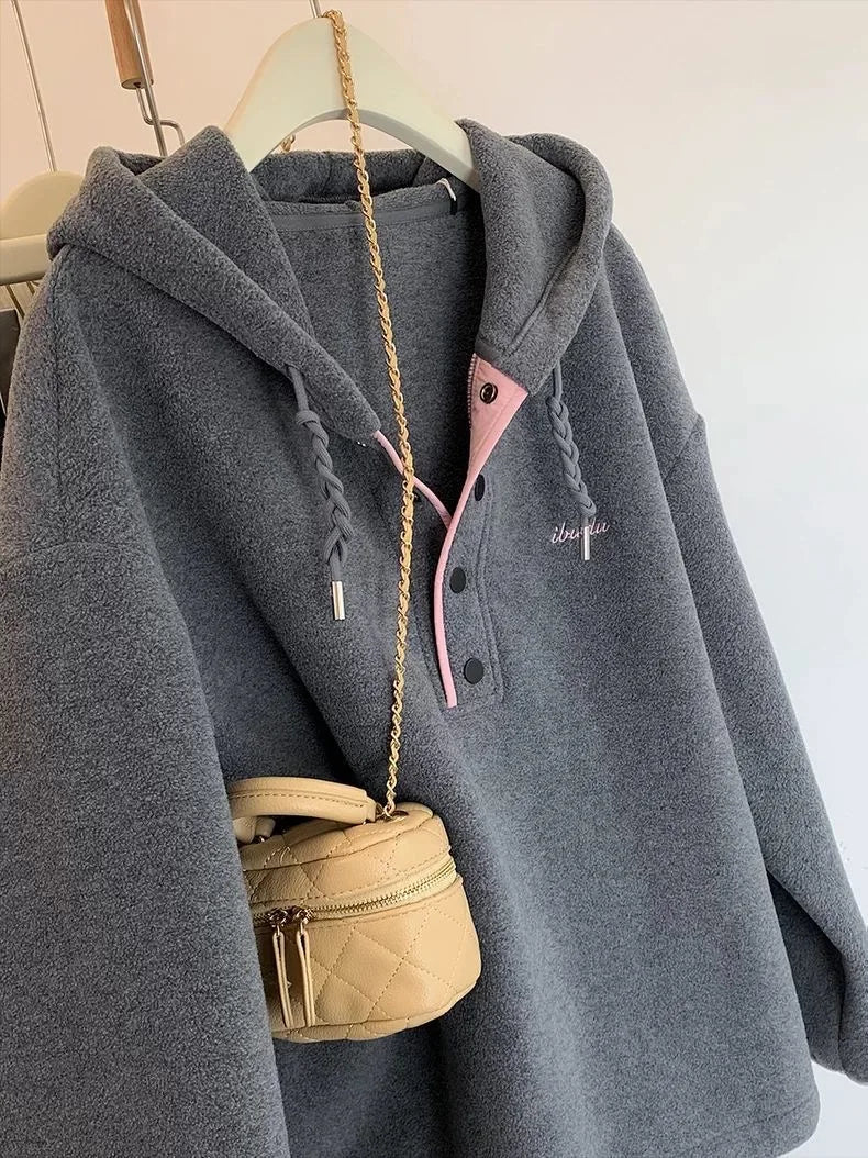 Women Autumn Winter New Loose Slimming Hoodie Trendy