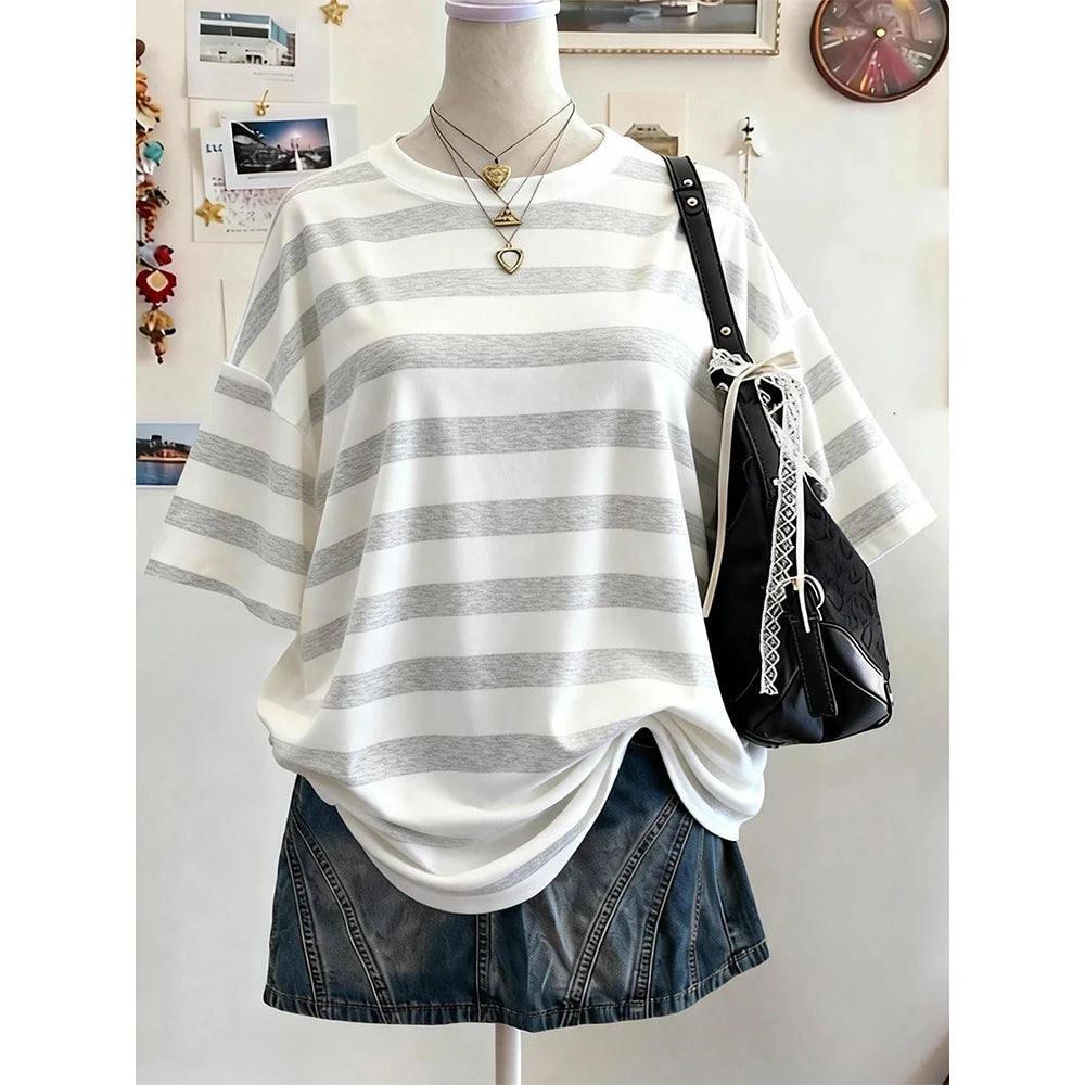 Striped Drop Shoulder Tee