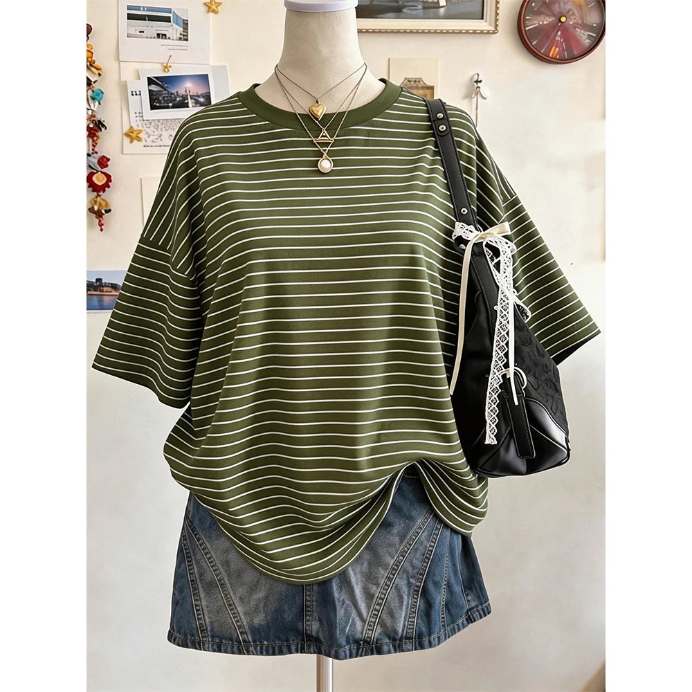 Striped Drop Shoulder Tee