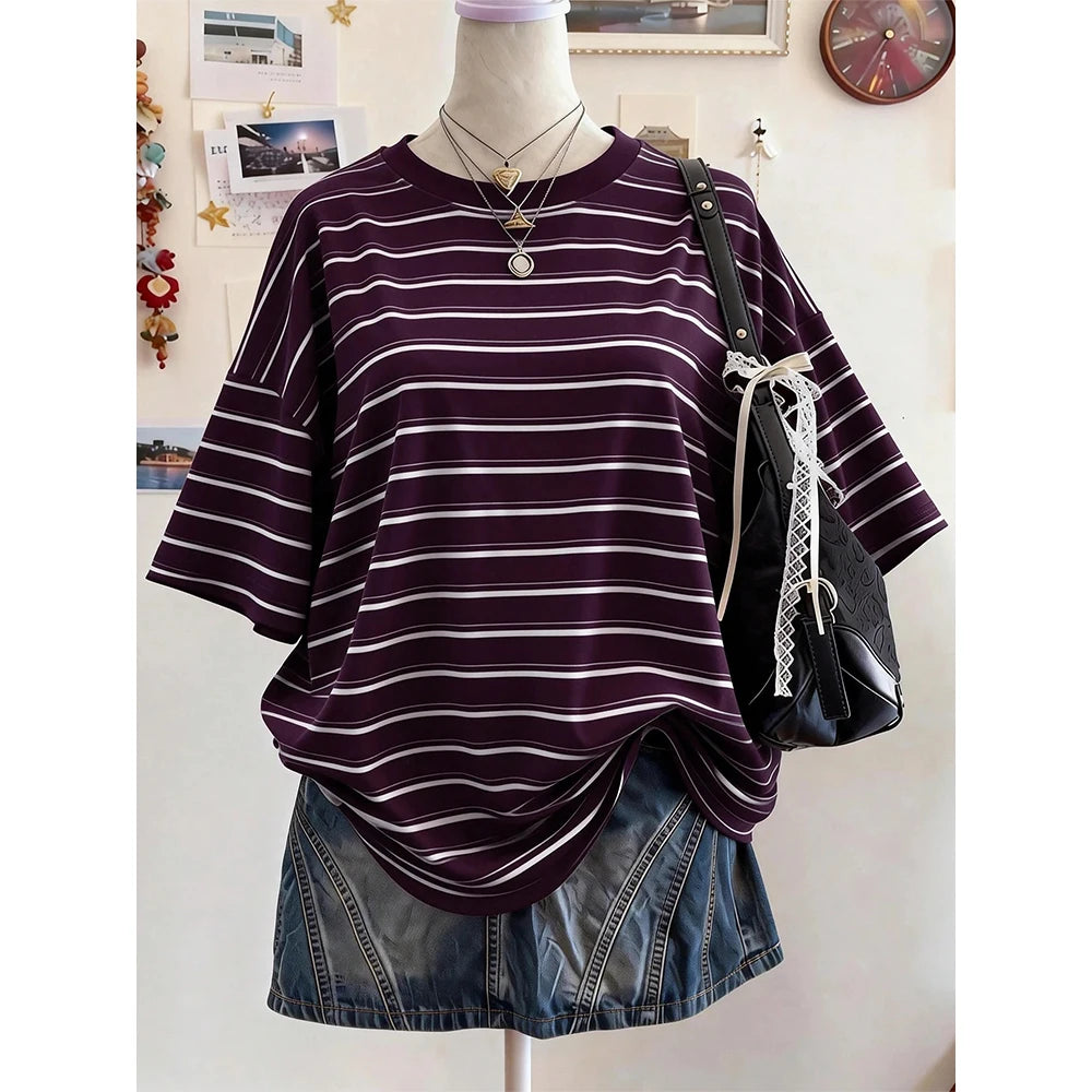 Striped Drop Shoulder Tee