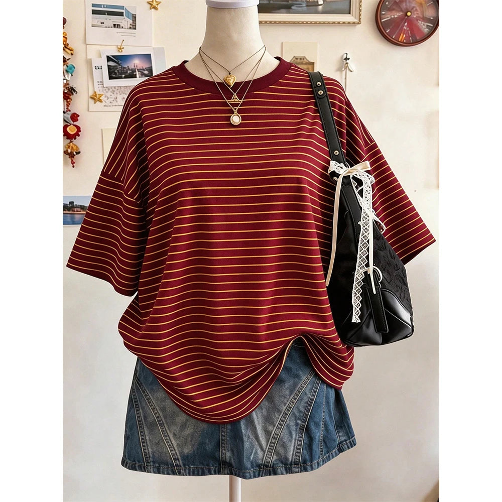 Striped Drop Shoulder Tee