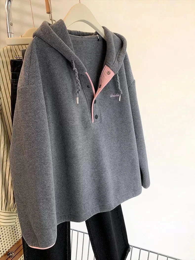 Women Autumn Winter New Loose Slimming Hoodie Trendy