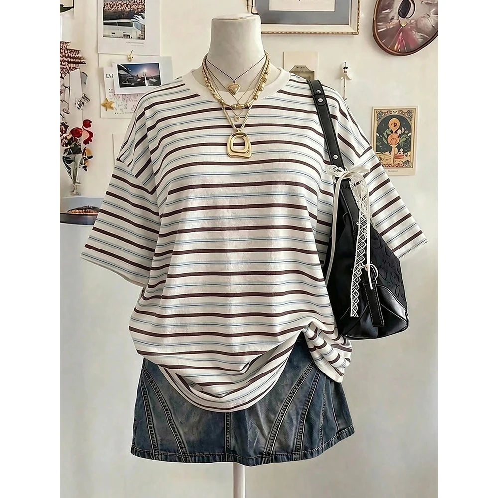 Striped Drop Shoulder Tee
