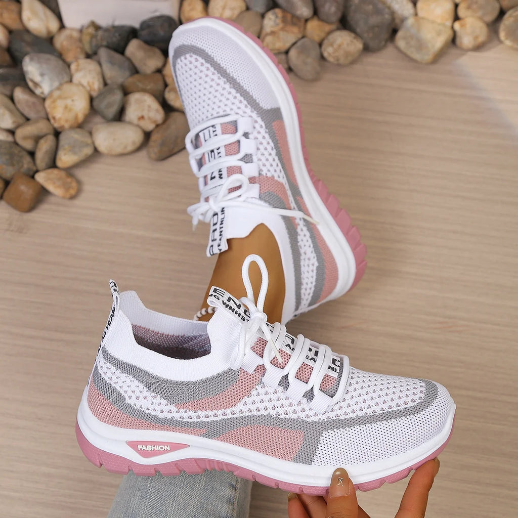 Two-Tone Lace-Up Sneakers