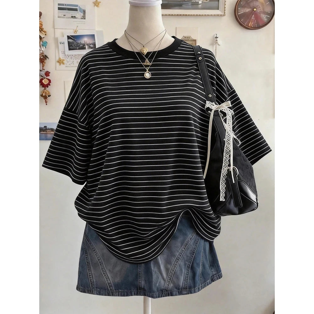 Striped Drop Shoulder Tee