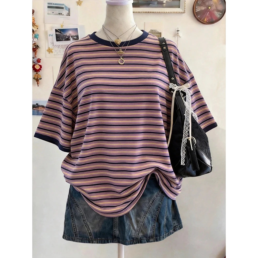Striped Drop Shoulder Tee